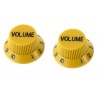 ALL PARTS PK0154020 VOLUME KNOBS (2) YELLOW FOR STRAT FITS SPLIT SHAFT POTS