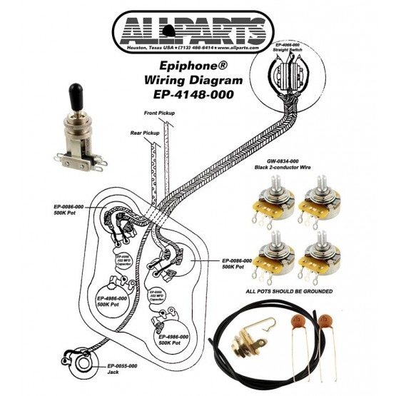 ALL PARTS EP4148000 WIRING KIT FOR EPIPHONE