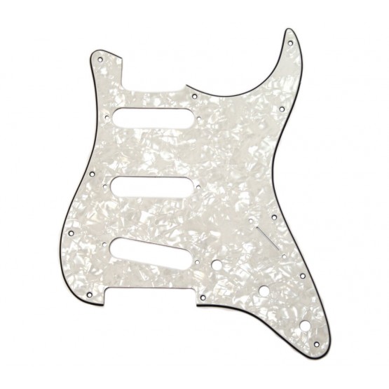 ALL PARTS PG0552055 PICK GUARD FOR STRAT WHITE PEARLOID 3-PLY (WP/W/B) (11 SCREW HOLES)