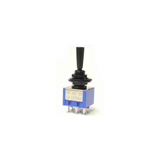 ALL PARTS EP0080003 ON-ON-ON MINI SWITCH DPDT WITH MOUNTING HARDWARE BLACK