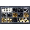 ALL PARTS KBKIT KNOB BOX - 144 KNOBS PLUS THE SECTIONED PLASTIC BOX.