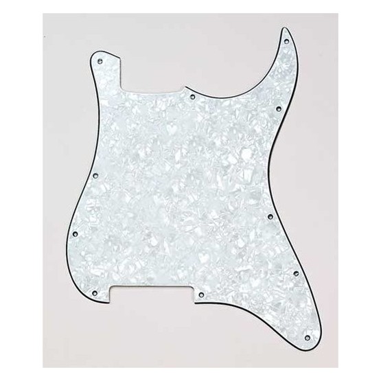 ALL PARTS PG0992035 PICK GUARD OUTLINE FOR STRAT (NO HOLES) WHITE 3-PLY (W/B/W)