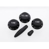 ALL PARTS PK0178023 BLACK KNOB SET FOR STRAT (1-VOL 2-TONES 1-SWITCH AND 1- TIP)