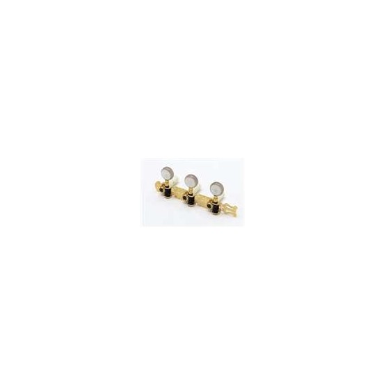 ALL PARTS TK0126002 CLASSICAL TUNING KEYS GOLD WITH ROUND WHITE PEARLOID BUT