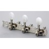 ALL PARTS TK0778001 3 X 3 TUNING KEYS OPEN GEAR ON PLANK W WHITE ROUND BUTTONS