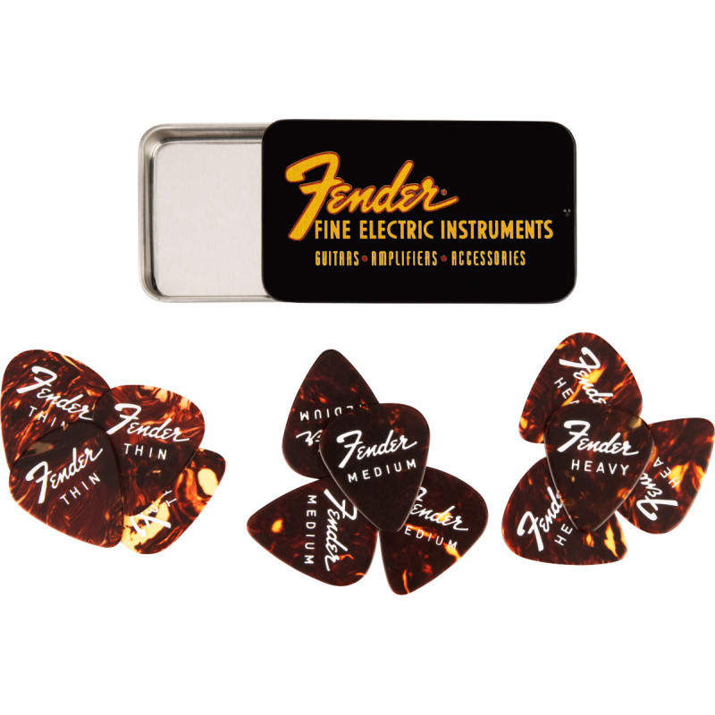 FENDER 1980351010 FIN ELECTRIC PICK TIN PACK 12 PUAS