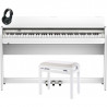 ROLAND -PACK- F701 WH PIANO DIGITAL BLANCO + BANQUETA Y AURICULARES