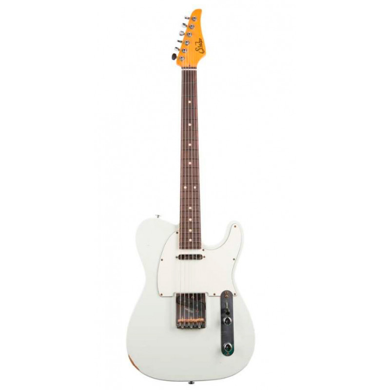 SUHR CLASSIC T ANTIQUE SS RW OW GUITARRA ELECTRICA OLYMPIC WHITE LIGHT AGING