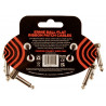 ERNIE BALL EB6401 FLAT RIBBON PACK 3 CABLES PATCH 7.5 CM ROJOS
