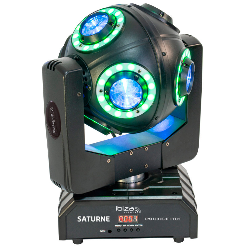 IBIZA LIGHT SATURNE CABEZA MOVIL DMX DE 8 LEDS RGBW