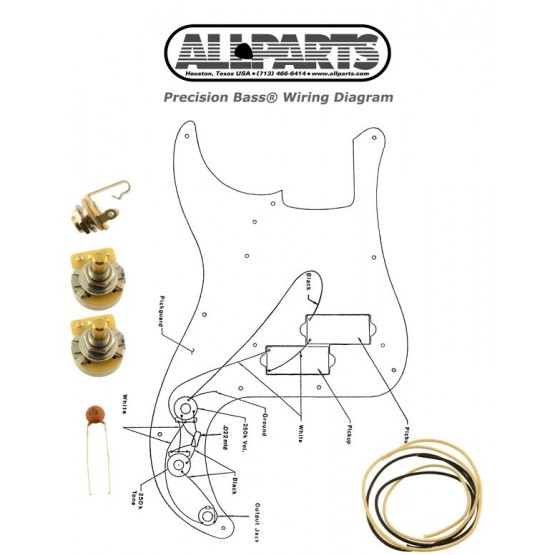ALL PARTS EP4139000 WIRING KIT FOR PBASS 2-250K CTS SOLID SHAFT POTS