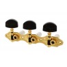 SCHALLER TK09280E2 HAUSER CLASSICAL TUNING KEYS GOLD WITH EBONY BUTTONS 16:1 1-3/8 SPACING LIQ