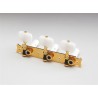 GOTOH TK7948002 CLASSICAL TUNING KEYS GOLD WITH WHITE PLASTIC BUTTONS 15:1 1-3/8 SPACING