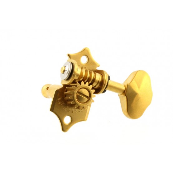 GOTOH TK7809002 OPEN GEAR 3 X 3 SCALLOPED BUTTONS ANTIQUE GOLD FINISH WITH HARDWARE 15:1