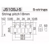 GOTOH BB3465003 J510SJ-5 QUICK RELEASE 5-STRING BASS BRIDGE BLACK W/SCREWS 2-3/4 STRING SPACING