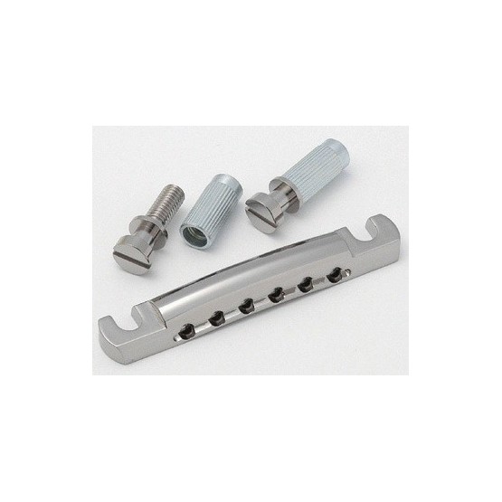ALL PARTS TP3406001 FEATHERWEIGHT STOP TAILPIECE WITH USA THREAD STUDS & ANCHORS NICKEL 3-1/4 SP