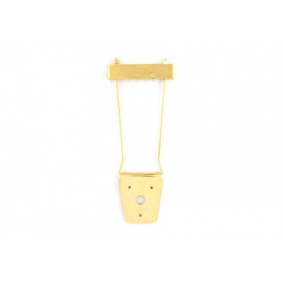 ALL PARTS TP0488002 TRAPEZE TAILPIECE LARGER 4-HOLE PLATE FOR THICK BODIES GOLD 2 STRING SPACING