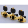 ALL PARTS TK79420E2 HAUSER STYLE CLASSICAL KEYS GOLD WITH BLACK ROLLERS EBONY BUTTONS