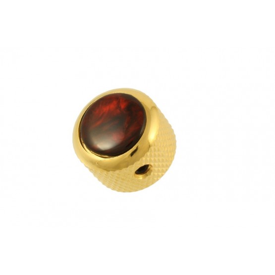 ALL PARTS MK3174002 RED PEARL ACRYLIC ON GOLD KNOB WITH SET SCREW FITS SOLID OR SPLIT SHAFT POTS