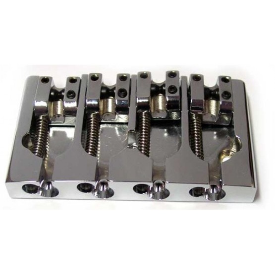 ALL PARTS BB3416010 HIPSHOT A STYLE BASS BRIDGE CHROME OVER BRASS 2-1/4 STRING SPACING