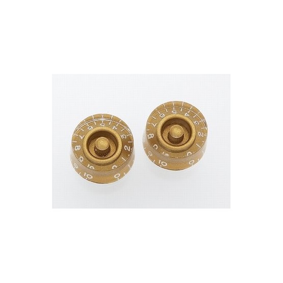 ALL PARTS PK0130032 SPEED KNOBS (2) GOLD VINTAGE STYLE NUMBERS FITS USA SPLIT SHAFT POTS