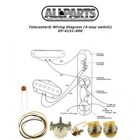 ALL PARTS EP4131000 4WAY SWITCH WIRING KIT FOR TELECASTER