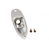 ALL PARTS AP0610007 JACKPLATE FOR STRAT AGED CHROME WITH MATCHING MOUNTING SCREWS