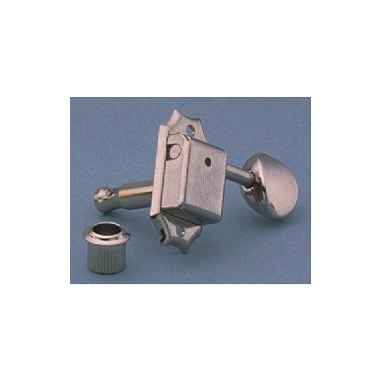 GOTOH TK0875001 GOTOH 3 X 3 TUNING KEYS VINTAGE STYLE WITH METAL OVAL BUTTONS NICKEL 15:1