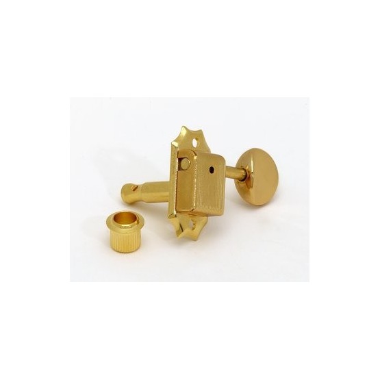GOTOH TK0875002 GOTOH 3 X 3 TUNING KEYS VINTAGE STYLE WITH METAL OVAL BUTTONS GOLD 15:1