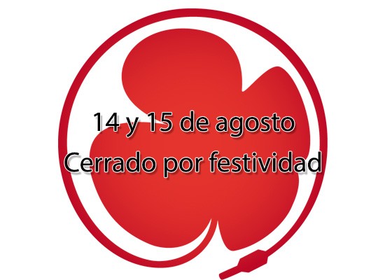 14 Y 15 DE AGOSTO: CERRADO POR FESTIVIDAD